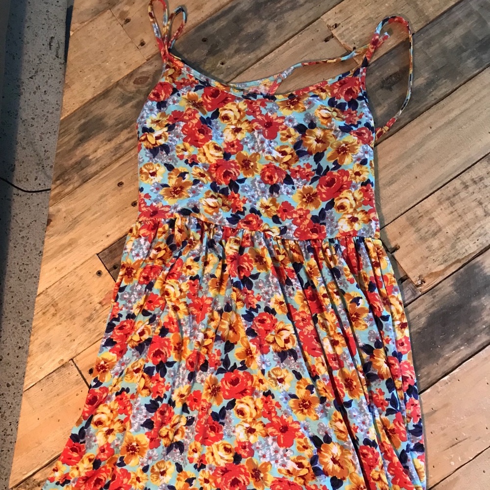 Multi color floral beach dress